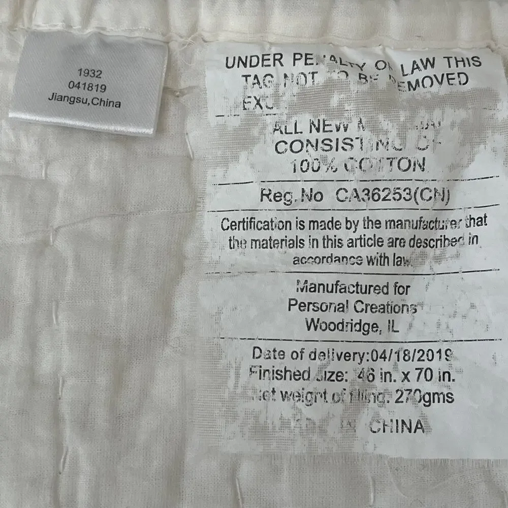 Cotton Quilted Bedspread J+R Tree Embroidery Patchwork 70